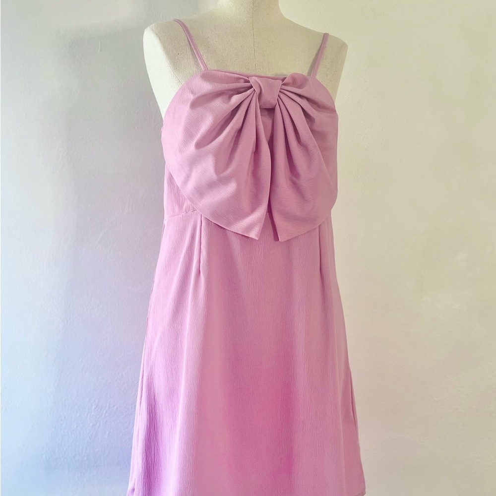 size L - bubblegum pink mini bow dress - Picture 4 of 9